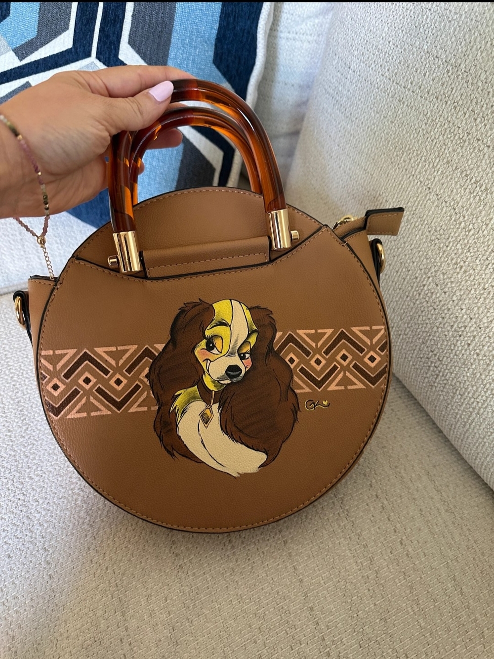 Vintage Hand painted Lady Purse